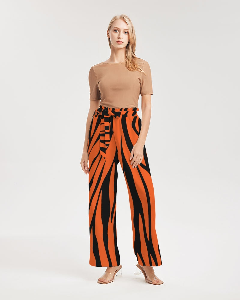 Tiger Women's All-Over Print High-Rise Wide Leg Pants