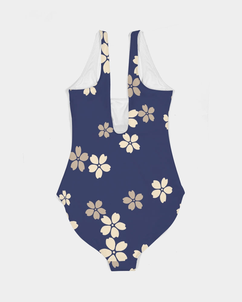 Blue Blossoms Women's All-Over Print One-Piece Swimsuit