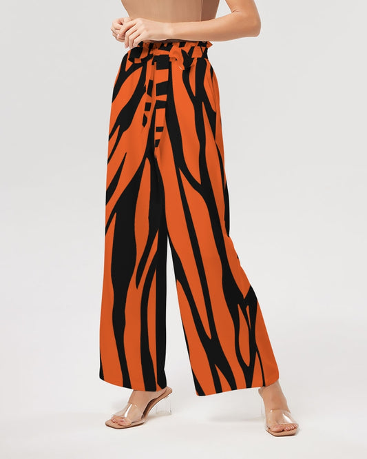 Tiger Women's All-Over Print High-Rise Wide Leg Pants