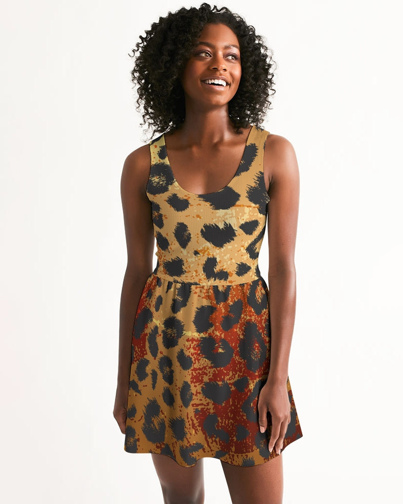 Jaguar Women's All-Over Print Scoop Neck Skater Dress