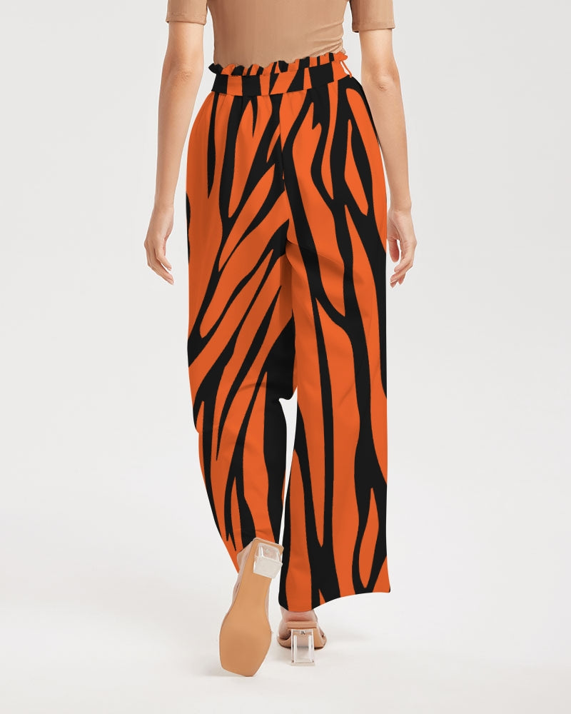 Tiger Women's All-Over Print High-Rise Wide Leg Pants