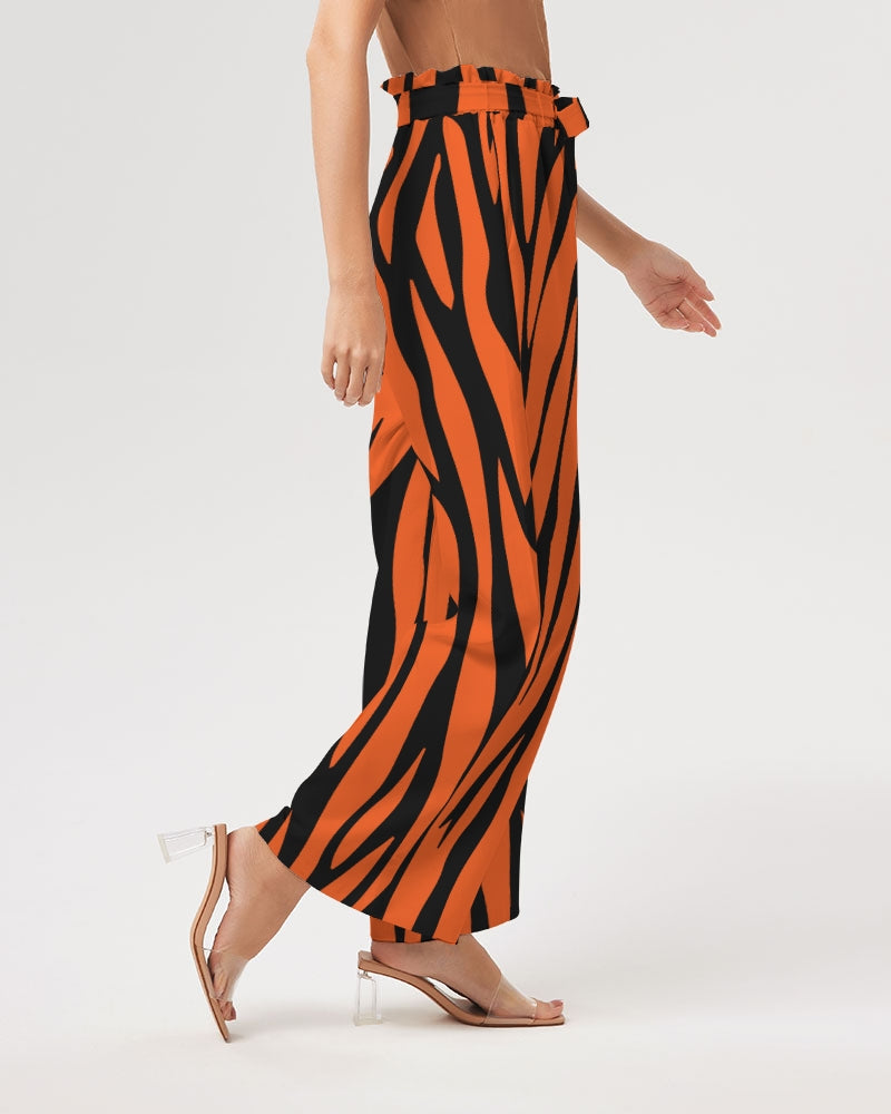 Tiger Women's All-Over Print High-Rise Wide Leg Pants