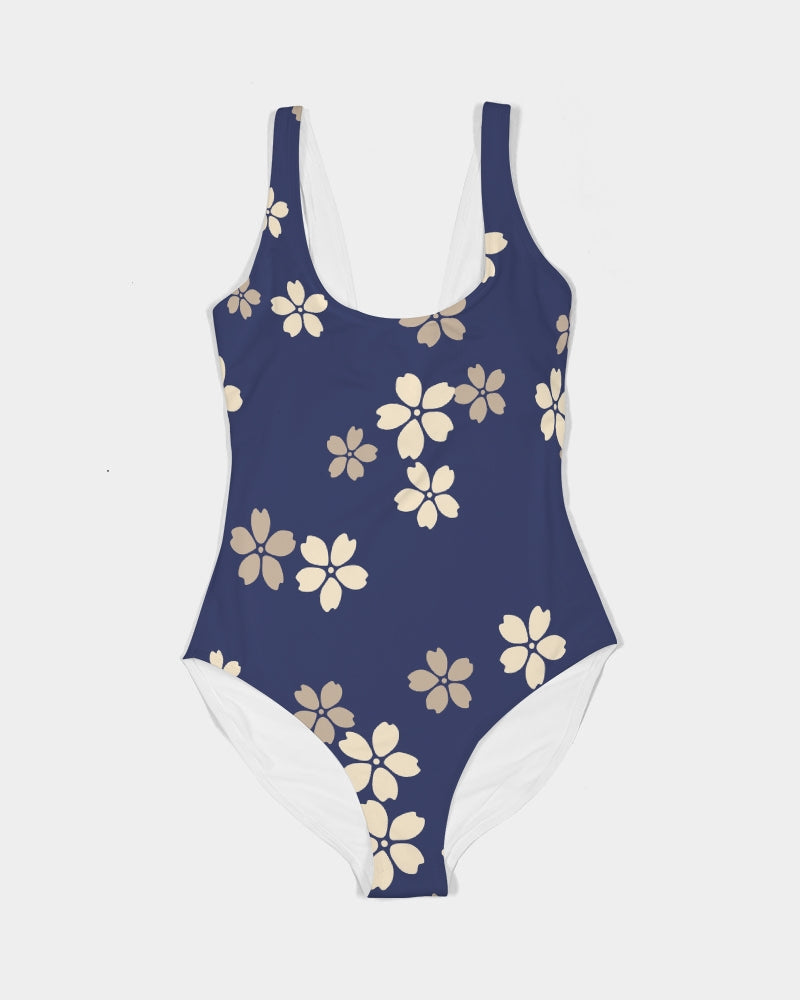 Blue Blossoms Women's All-Over Print One-Piece Swimsuit