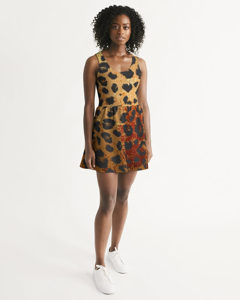 Jaguar Women's All-Over Print Scoop Neck Skater Dress