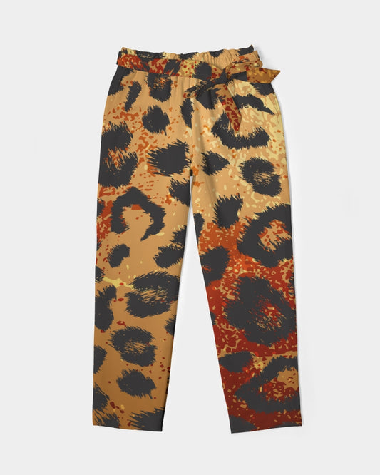 Jaguar Women's All-Over Print Belted Tapered Pants